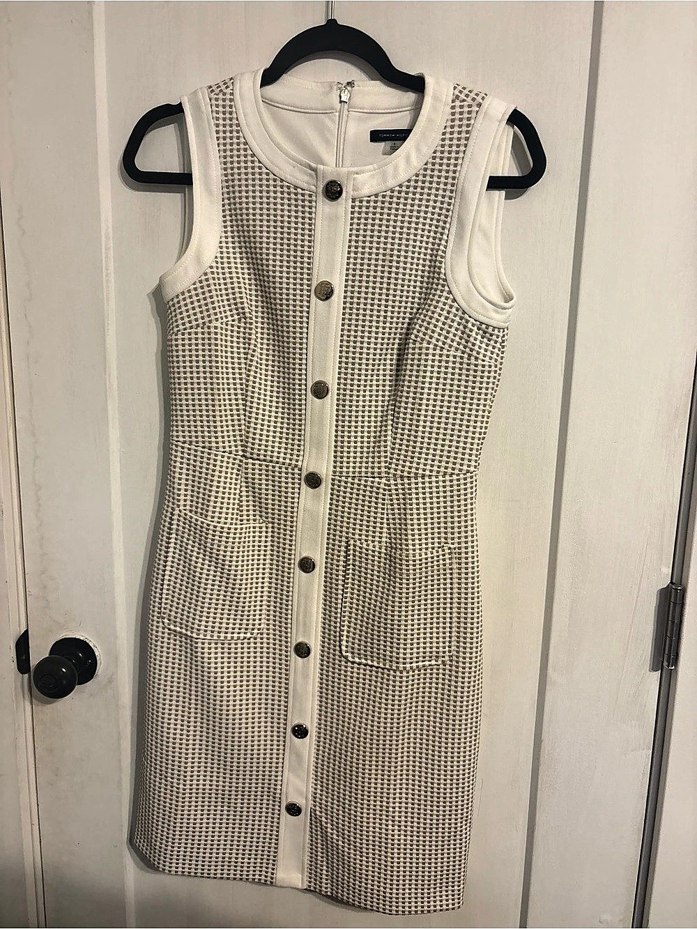 Tommy Hilfiger Houndstooth Pocket Sheath Dress Mini Dress